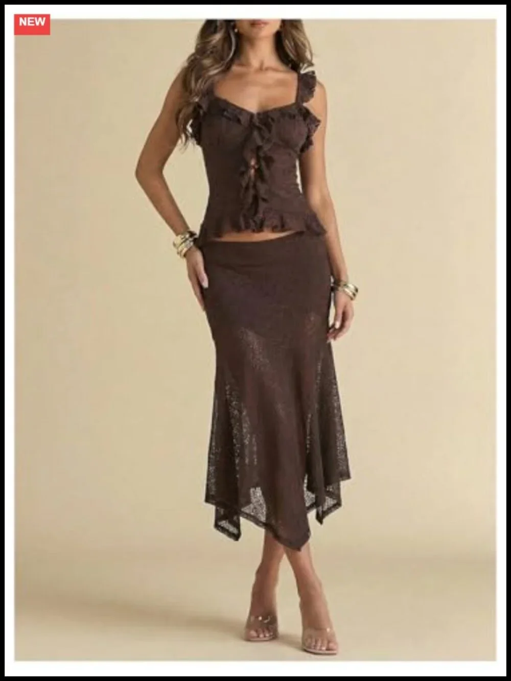 Women's Western Lace Midi Skirt Y2k Low Rise Asymmetrical Paisley Boho Flowy